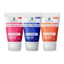 Kit - Desodorante Antitranspirante Natuseiva 50g Ácido Hialurônico, Vita C ou Rosa Mosqueta 48h