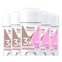 Kit Desodorante Antitranspirante Rexona Clinical Classic Women Stick 58g - 5 Unidades