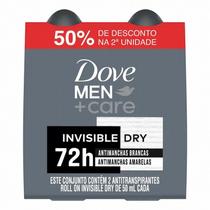 Kit Desodorante Antitranspirante Roll-On Dove Men +Care Invisible Dry Masculino 72h 2 unidades de 50ml cada