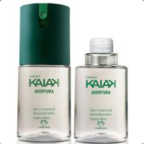 KIT Desodorante Antitranspirante Spray Corporal Natura Kaiak Aventura Masculino 100mL + Refil Deo Corporal100mL