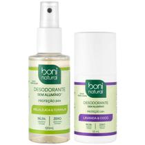 Kit Desodorante Boni Natural Spray Melaleuca Toranja + Roll-on Lavanda Coco Sem Aluminio Vegano 24h Kit Desodorante Boni Natural Spray Melaleuca Toranja + Roll-on Lavanda Coco Sem Aluminio Vegano 24h