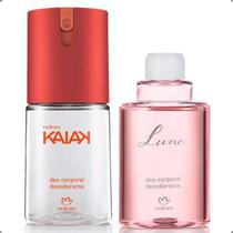 KIT Desodorante Corporal Antitranspirante Spray Natura Kaiak Tradicional Feminino 100mL + Refil Luna Clássico 100mL