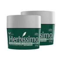 Kit Desodorante Creme Antitranspirante Action Herbíssimo 55G - 2 unidades