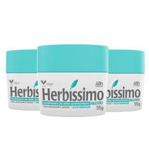 Kit Desodorante Creme Antitranspirante Neutro Herbissimo 55G - 3 unidades