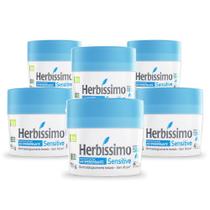 Kit Desodorante Creme Antitranspirante Sensitive Herbissimo 55G com 6 unidades - Herbíssimo