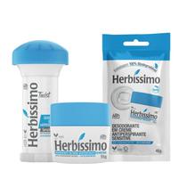 Kit Desodorante Creme Antitranspirante Sensitive Herbíssimo 55G + Desodorante Twist Sensitive 45G + Sachê Refil Sensitive 45G