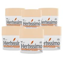 Kit Desodorante Creme Antitranspirante Vanilla Herbíssimo 55G com 6 unidades