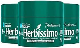 Kit Desodorante Creme Herbíssimo Tradicional 55g - 3 Unidades