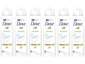 Kit Desodorante Dove Sensitive Aerosol - Antitranspirante Unissex sem Perfume 150ml 6 Uni