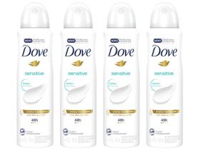 Kit Desodorante Dove Sensitive Aerossol - Antitranspirante Unissex 150ml 4 Unidades