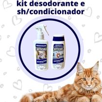 kit desodorante e shampoo matacura para gatos