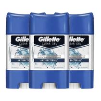 Kit Desodorante Gel Antitranspirante Gillette Antibacterial 82g - 3Unidades