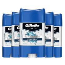Kit Desodorante Gel Antitranspirante Gillette Antibacterial 82g - 5 Unidades