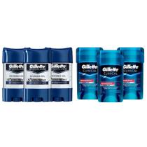 Kit Desodorante Gillette 3 Specialized Antibacterial 82g + 3 Clinical Gel Pressure Defense 45g