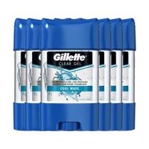 Kit Desodorante Gillette Clear Gel Cool Wave 82g - 6 Unidades