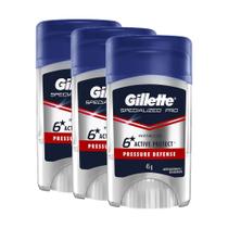Kit Desodorante Gillette Clinical Gel Pressure Defense 45g com 3 Unidades