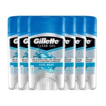 Kit Desodorante Gillette Mini Gel Cool Wave 45g - 6 Unidades