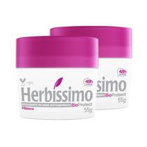 Kit Desodorante Herbíssimo Creme Antitranspirante Bioprotect Hibisco 55G - 2 unidades