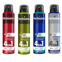 Kit Desodorante Herbíssimo Volcano, Green Leaf, Blue Ice e Snow Moon 150 Ml Dana