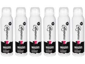 Kit Desodorante Monange Invisível Aerossol - Antitranspirante Feminino 150ml 6 Unidades