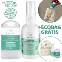 Kit Desodorante Natural Herbia Cristal 60g Spray Higienizante de Melaleuca 60ml Mini Ecobag brinde Herbia Kit Desodorante Natural Herbia Cristal 60g Spray Higienizante de Melaleuca 60ml Mini Ecobag brinde Herbia