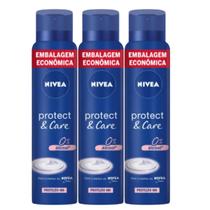 Kit Desodorante Nivea Aerosol Protect e Care C/3