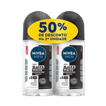 Kit Desodorante Nivea Men Roll On Black e White 2 Unidades 50ml Cada