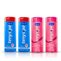 Kit Desodorante Pó Tenys Pé 100g 2 Masculino E 2 Feminino