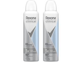 Kit Desodorante Rexona Clinical Aerossol - Feminino sem Perfume 150ml 2 Unidades