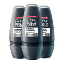 Kit Desodorante Roll On Dove Men Sem Perfume 50ml - 3 unidades Kit Desodorante Roll On Dove Men Sem Perfume 50ml - 3 unidades
