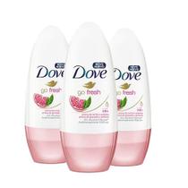 Kit Desodorante Roll On Dove Romã 50ml - 3 unidades