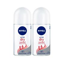 Kit Desodorante Roll On Nívea Dry Confort 50ml - 2 Unidades