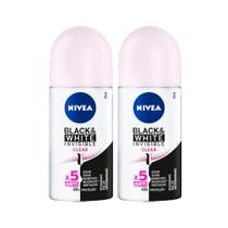 Kit Desodorante Roll On Nívea Invisible Black e White Clear 50ml - 2 Unidades Kit Desodorante Roll On Nívea Invisible Black e White Clear 50ml - 2 Unidades