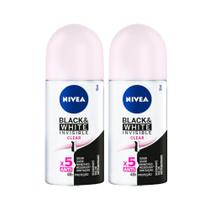 Kit Desodorante Roll On Nívea Invisible Black e White Clear 50ml - 2 Unidades