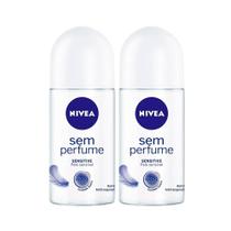 Kit Desodorante Roll On Nivea Sensitive Sem Perfume 50ml - 2 Unidades - Nívea