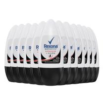 Kit Desodorante Roll On Rexona Feminino Antibacterial Invisible 50ml - 12 Unidades