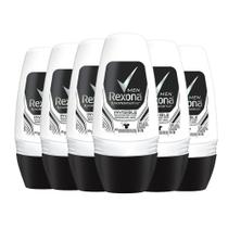 Kit Desodorante Roll On Rexona Invisible Men 50ml - 6 Unidades