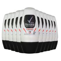Kit Desodorante Roll On Rexona Men Antibacterial Invisible 50ml - 12 Unidades