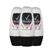 Kit Desodorante Roll On Rexona Men Antibacterial Invisible 50ml - 3 Unidades