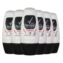 Kit Desodorante Roll On Rexona Men Antibacterial Invisible 50ml - 6 Unidades