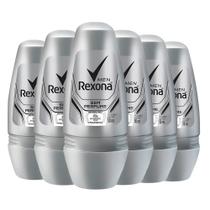 Kit Desodorante Roll On Rexona Men Sem Perfume 50ml - 6 Unidades