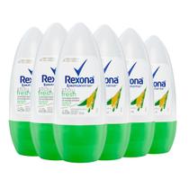 Kit Desodorante Roll On Rexona Stay Fresh Bamboo E Aloe Vera 50ml - 6 Unidades