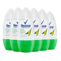 Kit Desodorante Roll On Rexona Stay Fresh Bamboo E Aloe Vera 50ml - 6 Unidades Kit Desodorante Roll On Rexona Stay Fresh Bamboo E Aloe Vera 50ml - 6 Unidades