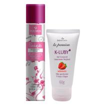Kit Desodorante Sedução Imagine (rosa) + K-LUBY Gel Corporal Umectante Beijável Morango