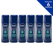 Kit Desodorante Spray Nivea Men Fresh Active 90ml c/06 unidades