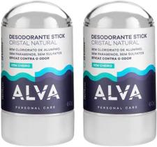 Kit Desodorante Stick Cristal Natural Alva - Veg 60g + 60g