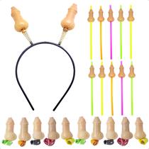 Kit Despedida De Solteira Tiaras Canudos + Línguas de Sogra