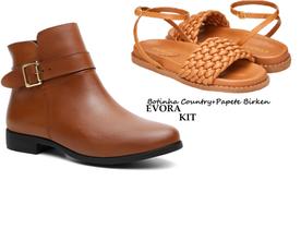 Kit Destaque Bota Country Couro Sandalia Papete Moda