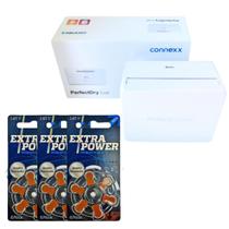 Kit Desumidificador Elétrico + 03 Cartelas Pilhas 312 Aparelho Auditivo - Connexx Perfect Dry / Extrapower