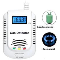 Kit Detector De Gás Com Aviso Sonoro E Display LCD, Plugue EU, Alarme De Cozinha Para Gás Natural